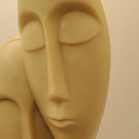 Devotion Cycladic Idol Love Between Couple Statue Marble Handmade Sculpture